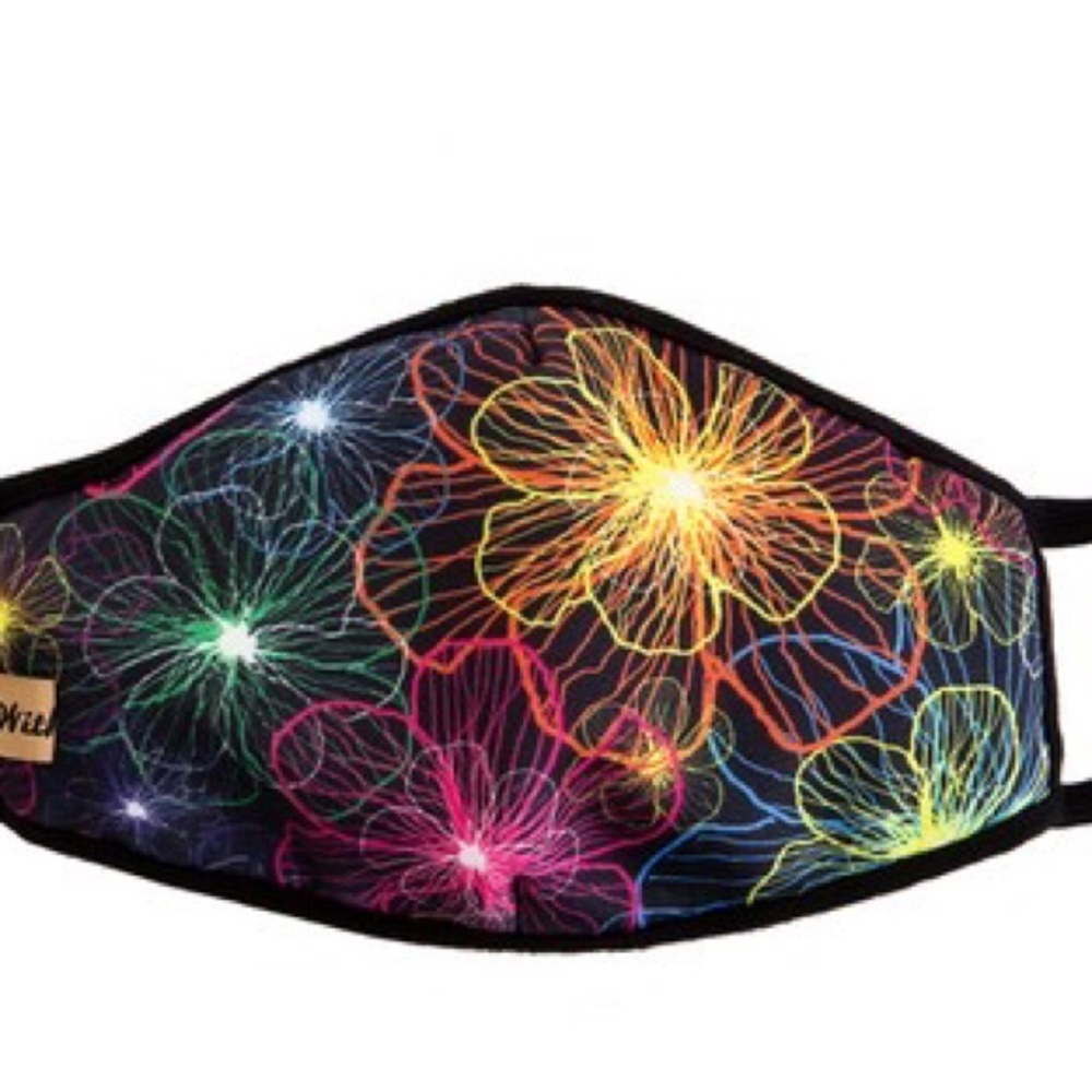 MADE IN USA, Neon Floral Face Mask - Picture 5 of 7
